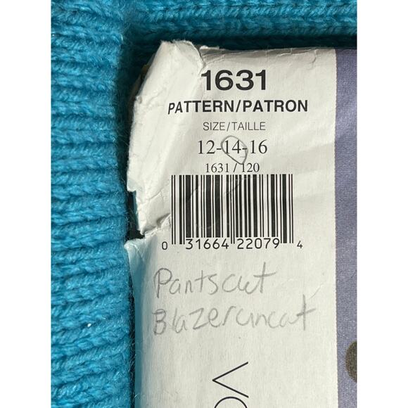 Vogue sewing pattern 1631 suit blazer pants size 12 14 - Picture 2 of 9